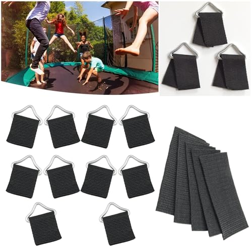 20 Pack Trampoline Triangles Buckle Replacement Stainless Steel Triangle Ring with Sewing Straps Connector for Outdoor Trampoline Springs Indoor Fitness Rebounder Trampoline Mat Round Frame