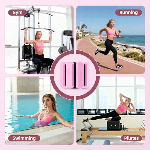 Wrist Ankle Weights for Women Men Workouts, 2lbs per Pair - color: Pink
