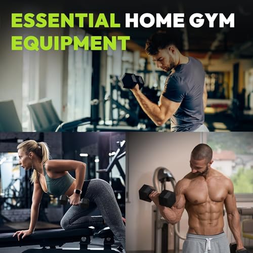 HANDBODE Hex Dumbbell Sets with Rack, 100-165 lb Rubber Encased Dumbbells for Strength Training, Exercise & Fitness, Home Gym Weight Set with Rack - style: 200 lb (10, 15, 20, 25, 30 lb) X 2 & Rack