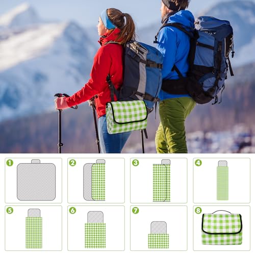 78.7''x78.7'' Extra Large Picnic Beach Blankets Waterproof Green - color: Green