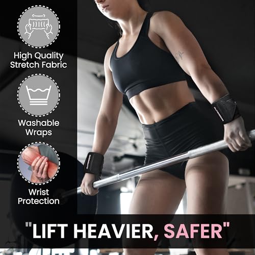 18" OG-Grade Wrist Wraps for Weightlifting – Heavy Duty Wrist Support with Thumb Loop & Lockdown Strap – Wrist Straps for Powerlifting, Bench Press & Gym Training - color: Savage Her Pink