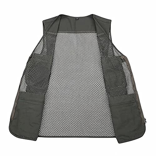 Unisex Mesh Breathable Fishing Vest, Multi-Pockets Photography Travel Hiking Waistcoat Jacket for Adults and Youth