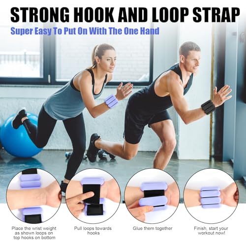 Wrist & Ankle Weights for Women, Wearable Strong Arm & Leg Weights Set of 2(1Lbs Each), Adjustable Ankle Weights for Walking, Yoga, Dance, Barre,Gym,Exercise,Pilates,Walking Running - color: blue