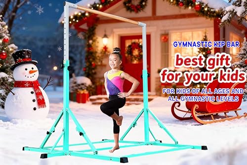 MARFULA Gymnastic Kip Bar for Kids Teens Ages 3-25 of All Gymnastic Levels - color: Teal(5 Ft Base)