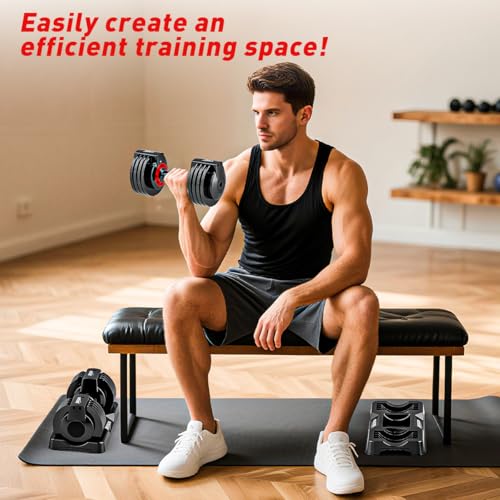 Adjustable Dumbbell Set of 2, 110lbs/50lbs Free Weights Dumbbell Set, 5-in-1/10-in-1 Quick-Lock Hand Weights, 25lbs/55lbs Pair with Anti-Slip Texture Handle, Weight Set For Home Gym Suit both Men and Women