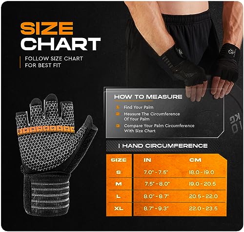 Weight Lifting Gloves for Men & Women – Fingerless Workout Gloves with Non-Slip Grip & Palm Padding for Gym, Training, Cycling & Fitness