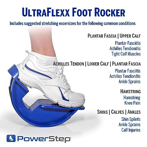 PowerStep UltraFlexx Foot Rocker, Foot and Calf Stretching, Pain Relief for Plantar Fasciitis, Achilles Tendonitis, Shin Splints, Increased Flexibility & Strength