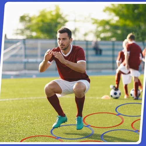 Shappy 50 Pcs Agility Rings Speed with Bags, Training Hoops - color: Red, Blue