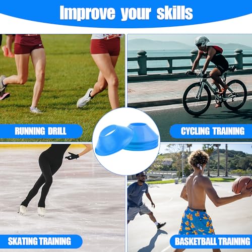 XIHIRCD 25pcs Soccer Cones for Sports Training, Mini Football Cones & Mesh Bag Flexible Agility Cones Premium Training Cones for Basketball Football Running Drills Sports Games Skating Kids