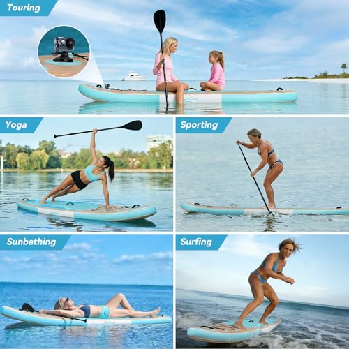 YUSING Inflatable Stand Up Paddle Board, Non-Slip Deck SUP Paddle Board with SUP Accessories & Backpack, Portable Standing Boat for Youth & Adult