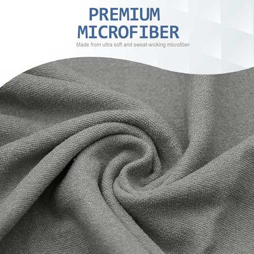 Eunzel Hot Yoga Towel - Microfiber Non Slip Yoga Mat Towel with Grip Dot Sweat Absorbent Towel for Hot Yoga, Pilates and Fitness 72" x 24", Grey/Blue - color: Grey/ Blue