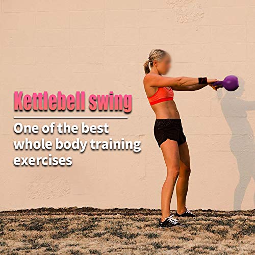 Women Exercise Kettlebells 50LBs Set with Vinyl Coated Strength Training Kettle Bell for Home Workout, Strong Grip Weights 5/10/15/20lb Included