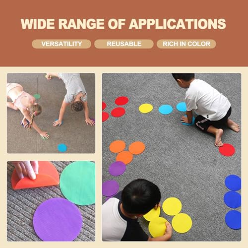 30 Pack Poly Spots Markers 4 Inch Non Slip Rubber Floor Dots for Classroom Gym Agility Training Carpet Spot Markers for Kids Students Sitting Teaching Aids Sports Equipment