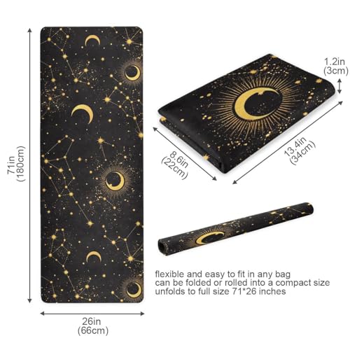 Space Galaxy Constellation Yoga Mat Non Slip Thick Kids Eco Friendly Rubber Workout Foldable Yoga Mat Women Exercise