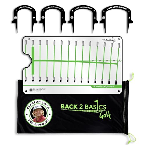 BACK 2 BASICS Golf Putting Mirror Compact Dual-Sided Alignment Trainer Tool - style: Pro Path Putting Mirror & Gates