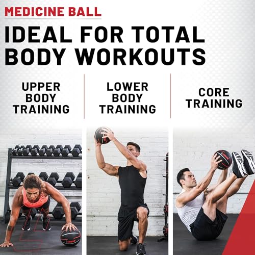 Lifeline Fitness Medicine Ball - Total Body Strength and Stability Training - Non-Slip, Light Bounce - Textured Surface - Durable - Home Gym Exercise Equipment - style: 4LB