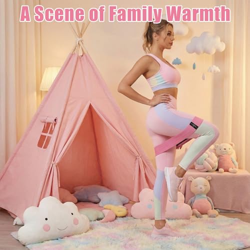 6 Pcs Fabric Resistance Bands for Working Out Non-Slip Exercise Bands with Booty for Legs and Butt Home Gym Pilates Stretching Men and Women