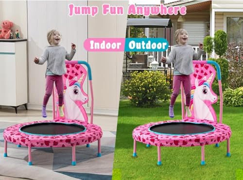No-Gap 36'' Trampoline for Kids Toddler with Safety Pad, 36 inch Mini Trampoline with Heavy Duty Frame Indoor, Small Trampolines Max Load 220lbs, Gifts for Boys and Girls