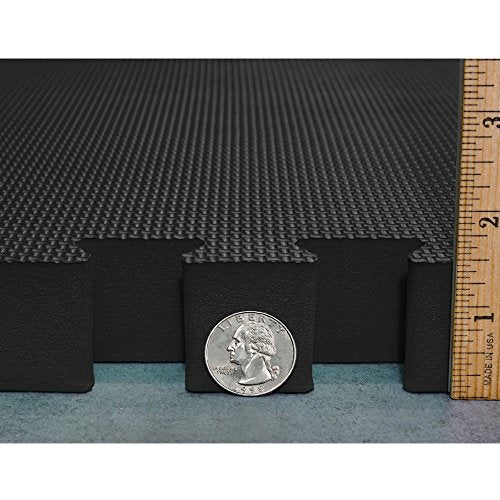 Meister X-Thick 1.5" Interlocking EVA Foam Mats - BK - 16 Tiles (64 Sqft) - color: Black, size: 16 Tiles (64 Sqft)