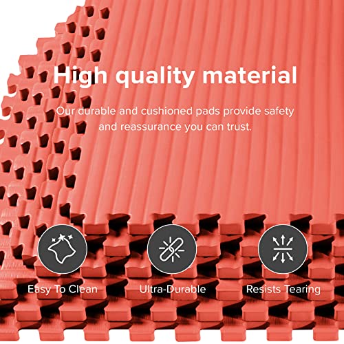 We Sell Mats 1 Inch Thick Martial Arts EVA Foam Exercise Mat, Tatami Pattern, Interlocking Floor Tiles for Home Gym, MMA, Anti-Fatigue Mats, 24 in x 24 in