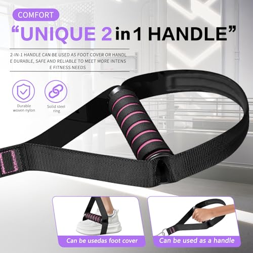 BBTOPS Pilates Bar Kit with Resistance Bands,Ab Roller,2 in 1 Foot Strap & Handle,Door Anchor Pilates Equipment with Resistance Bands, Portable Home Gym Yoga Fitness Bar for Women & Men