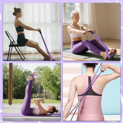 Pedal Resistance Bands with Handles,6 Tube Pedal Ankle Puller
