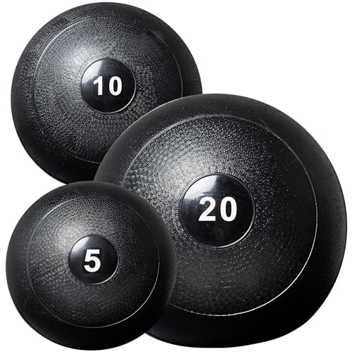 REP Weighted Slam Balls | 5, 10 & 20 Bundle| Exercise and Fitness Balls for Strength Training, Soft Rubber Grip, Non-Bounce Medicine Ball | Crossfit, Home Gym, Fitness