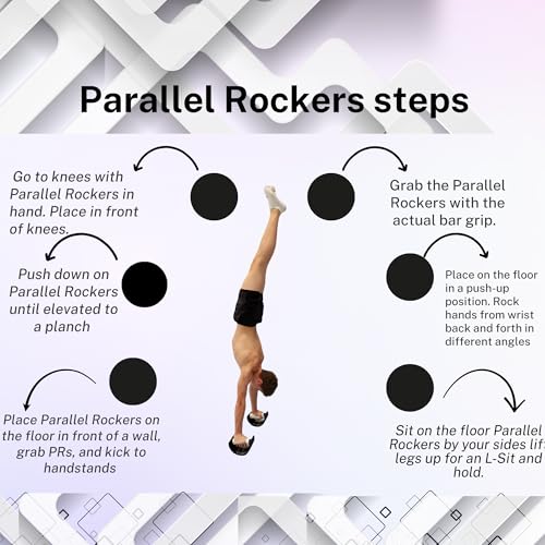 Parallel Rockers Gymnastics Training Bars for Wrist Safety and Strength Conditioning Ergonomic Parallel Bar Grip for Push Ups Handstands Core and Shoulder Workouts Home or Gym Equipment