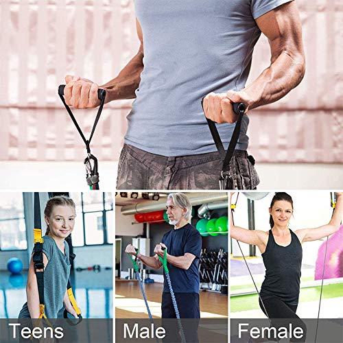 Gym Exercise Handles, Foam Door Anchor,Replacement Handle Attachments for Cable Machine Pulleys, Resistance Band and Strength Trainer, Pull Down Workout Accessories, Home Gym Add On Equipment