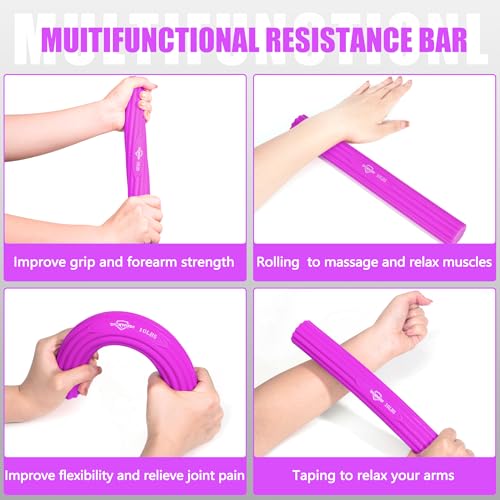 DICYWUDI Flex Therapy Bar and Grip Strength Trainers set, Physical Therapy & Resistance Bar for Golfers Elbow,Tendinitis,Wrist,Forearms Pain, Improve Grip Strength and Relieve Pain - color: 16pcs Orange Sets+finger Exerciser Sets