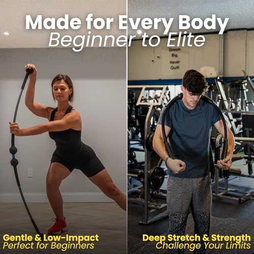 BendyBar Flexible Weighted Resistance Bar to Improve Joint Mobility, Core Strength & Balance, Adjustable Height - size: MEDIUM