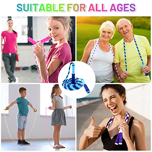 20 Pack Jump Ropes for Adults Kids, 9.2 ft Adjustable Length Free Segmented Skipping Rope Bulk for Field Day Game, Soft Beaded Jumping Ropes for Women Men Exercise Weight Loss