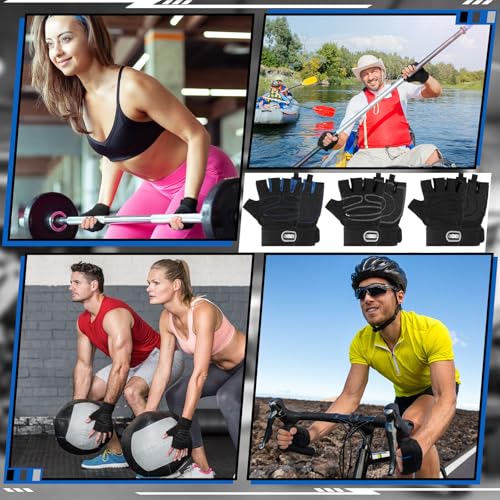 3 Pairs Weight Lifting Gloves for Men Women, Gym Workout Gloves with Full Palm Protection, Breathable Anti-Slip Fitness Glove for Training, Cycling, Pull-ups, Medium