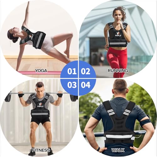 Weighted Vest Women Men - Adjustable Weighted Vest Woman with 6 Ironsand Weights, 4-10lb/11-20lb/21-32lb Vest for Walking, Running, Fitness, Strength Training, Workouts - size: 11-20lb