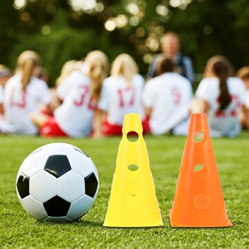 6pcs Plastic Agility Cones, 9 Inch Soccer Cones Training Agility Field Marker for Training, Football Basketball Drills, Traffic, Activity, Party