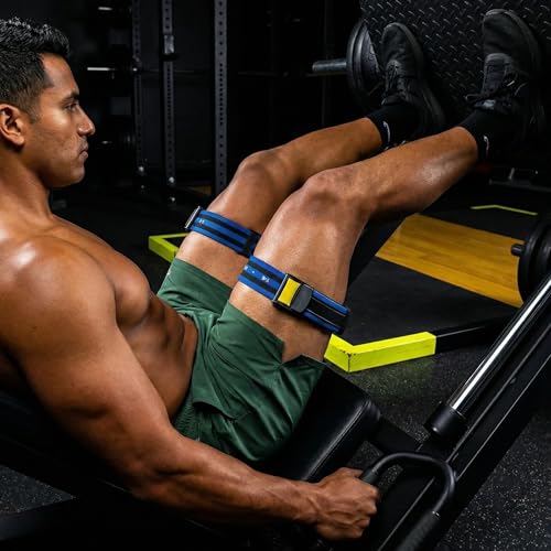 4Pack PRO Blood Flow Restriction Bands for Arms & Legs - Occlusion Training Bands, Gain Muscle Without Heavy Weight Lifting, Strong Elastic Strap & Quick-Release