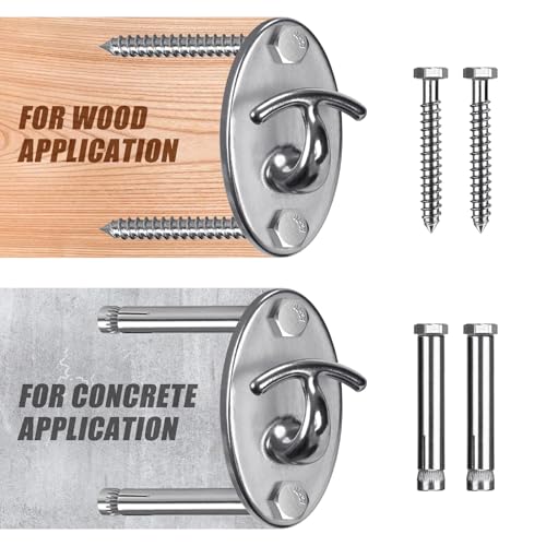SELEWARE 3 Pack Heavy Duty Stainless Steel Wall Anchors for Resistance Bands – 2000 lbs Load Capacity, Space-Saving Home Gym & Physical Therapy Mounts for Strength Training & Body Weight Straps