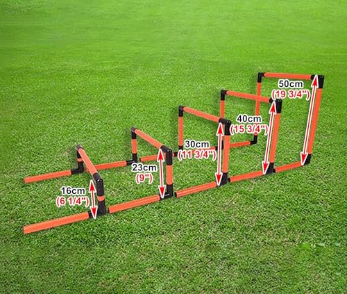 Obstacle Training Hurdles - 5 Piece Lightweight Speed and Agility Equipment for Athletes - Portable Mini Hurdles for Kids and Adults