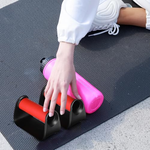 Push up Bars and Handles for Floor Workouts, Portable Strength Training Push-up Grips, Crimson Push-up Stands for Home Exercise Equipment, Fitness Workout Equipment for Men