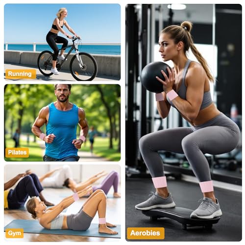 Wrist Weights, 1.1LB Each Stackable Magnetic, Adjustable Ankle Weights for Men & Women, Jogging/Yoga & More, 1 Pair - color: Pink