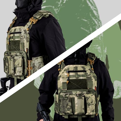 Tactical Vest for Men - Lightweight Modular 3D Breathable, Adjustable Quick Release for Training, Hunting, Outdoor - color: Black