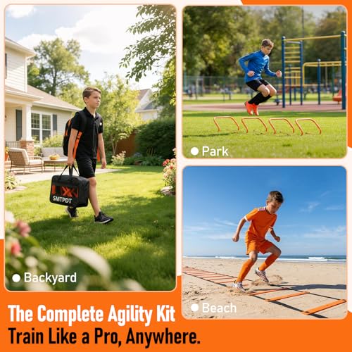 Agility Ladder,Soccer Training Equipment Set,Speed & Agility Training - color: Orange