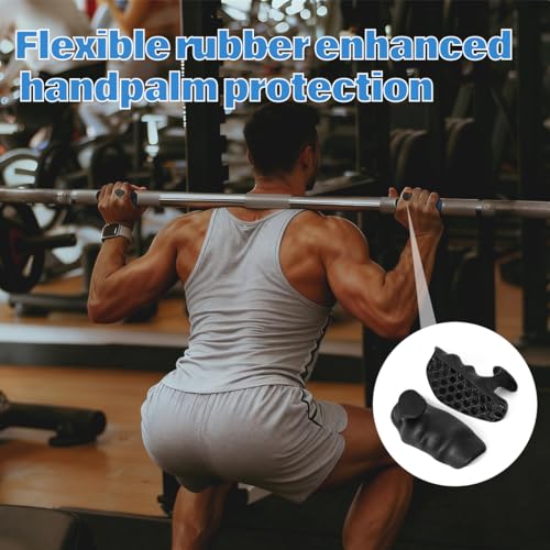 Anti-Slip Workout Grips, Crosstraining Palm Grips Hand Protection, Ergonomic Rubber Hand Protector Gloves for Weight Lifting, Pull-Ups, Gym Training and Exercise, for Men and Women