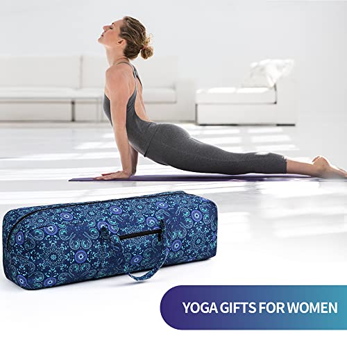 | Yoga Mat Bag | Large Yoga Mat Carrier with Wet Pocket | Yoga Gifts | Gym Tote Bag for Women - color: Blue