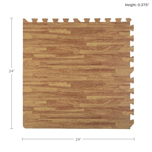 Stalwart Foam Wood Grain Floor Tiles, 24sqft Total, Light, 6-Piece - color: Light Wood Grain, size: 6 Pack