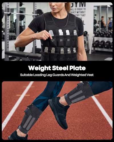 8 Pcs Steel Plates for Weighted Vest, Fractional Weight Vest Plates, Training Weight Long Steel Plate for Aerobic Exercise, Weight Training, Outdoor Physical Fitness (5.9"X 0.98"X 0.28")