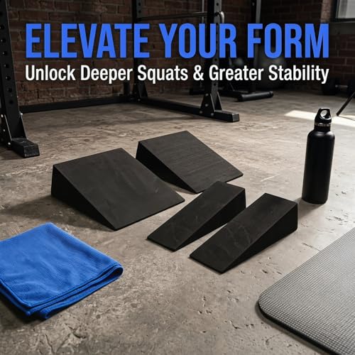 Adjustable Squat Wedge Slant Board 2PCS, Calf Stretch Block for Workout, Leg Training, Balance Practice and Home Gym Exercise