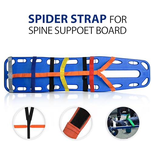 SURGICAL ONLINE First Responder EMT Backboard Spine Board Rescue Stretcher Immobilization with Head Bed and Spider Straps - Gift EMT Trauma Bag (Blue) - color: Blue