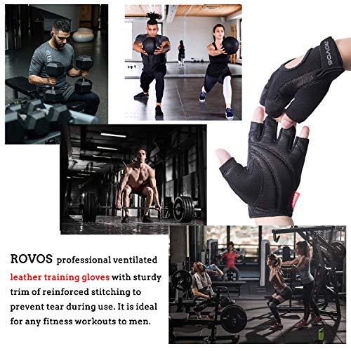Workout Gloves for Men Ventilated Leather Weightlifting Gloves, Double-Layer Anti-Slip Palm with Foam Padding for Superior Grip and Hand Protection - size: X-Large