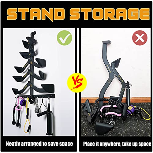 BLUSLM Lat Pull Down Bar Gym Accessory Rack, Lat Pulldown Attachments Cable Attachment Storage Rack for Mag Grip - Home Gym Fitness Heavy Duty A-Frame Stand - color: T-ZHIJIA